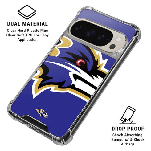NFL Baltimore Ravens Large Logo Pixel 9/9 Pro Clear Case